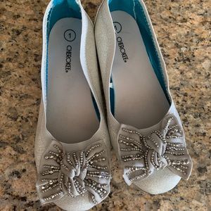 Silver ballerina shoes